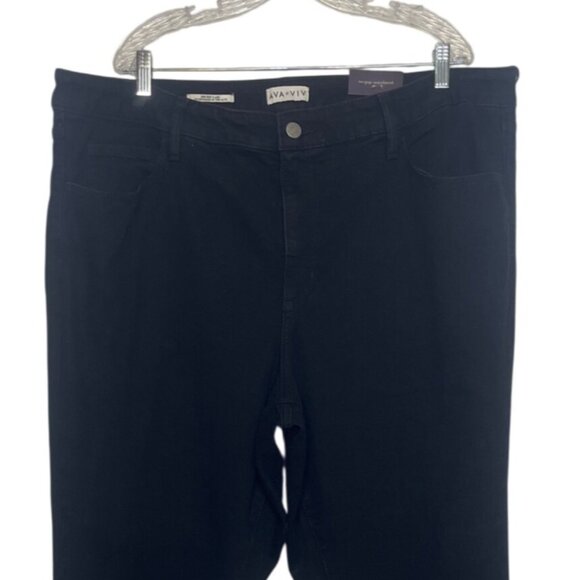 Ava & Viv Flare Jeans Womens Size 22 Black New High Rise Tummy Control Stretch - Picture 3 of 12